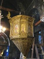 Saint Paraskevi Church: The Gold Plated Pulpit in the Church Interior