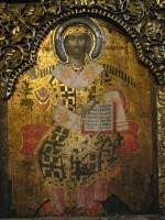 Saint Paraskevi Church: A Gold Plated Icon of Christ Savior on the Iconostasis