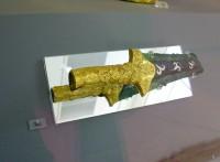 764. Bronze dagger with inlaid decoration of lilies.