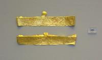109. Χρυσά επικαλύμματα από τις ράχες κτενιών με έκτυπες μορφές αιλουροειδών. Τάφος III