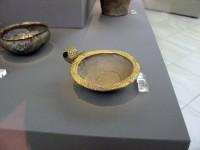 786, 787. Silver cup with gold-plated rim and handle, both decorated with leaves. Grave V