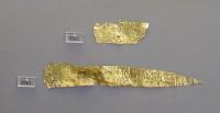 8561, 8562. Fragments of gold bands from diadems. Grave Alpha.
