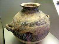 8579. Pithos with white Minoan-like decoration on a dark background. Grave A