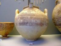 8580. Spouted clay pithos decorated with spirals and bands. Grave B