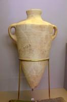 4569. Canaanite amphora with engraved signs on the handles. From chamber tomb 95 at Mycenae. 15th century BC