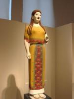 A cast of the Athenian Acropolis “Peplos Kore” shown as goddess Athena