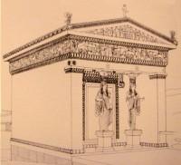 The Siphnian Treasury Frieze: The Siphnian Treasure in Delphi (blow-up from the previous image).