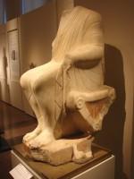 3711. Statue of Dionysos. Pentelic marble. Found at Athens (Koumoundourou Square). Around 510 B.C.