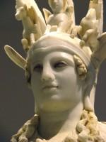 129. Statue of Athena. Pentelic marble. Found at Athens, in the vicinity of Varvakio. 200-250 AD. 