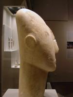 Νο 3909. Marble head of a life-size statue. Parian marble. A masterpiece of the early Cycladic sculpture. From Amorgos. Early Cycladic II (2800-2300 B.C.)