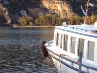 Kaiafa Lake: The small vessel for transports across the lake