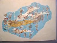 5878-5882. Θραύσματα τοιχογραφιών από μεγάλη σύνθεση που απεικονίζει κυνήγι κάπρου. 