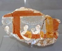 1015. Θραύσμα τοιχογραφίας από την οικία της Αναβάθρας στην Ακρόπολη των Μυκηνών, 14ος αι. π.Χ. 