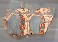 2665. Fragment of a wall-painting depicting daemons in what appears to be a hunting scene. 