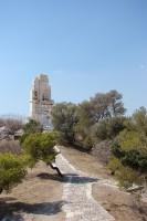 The Philopappos Monument: First sight of the monument, after having reached the top of the hill.