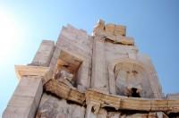 The Philopappos Monument: Top of the eastern face of the monument, with the two preserved niches