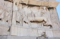 The Philopappos Monument: Part of the frieze on the eastern face of the monument.