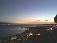 Nafpaktos: View of the city from the castle in the evening
