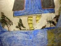 Αρχοντικό Δόλγκηρα: Ακόμα μία κοντινή λήψη του πίνακα, με εμφανείς τις ζημίες που πρέπει να αποκατασταθούν