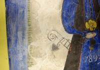 Αρχοντικό Δόλγκηρα: Ακόμα μία κοντινή λήψη του πίνακα, με εμφανείς τους βανδαλισμούς που πρέπει να αποκατασταθούν