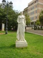 Cultural Center of Athens: The Statue of the prominent Greek actress Kyveli in the garden of the building