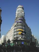 Madrid, Spain: A building in Gran Via