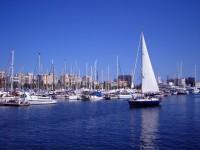 Barcelona, Spain: Sailship in the harbor of Barcelona
