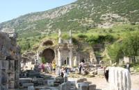 Ephesus Archaeological Site: Domitianus Temple, seen from the Street of the Curetes