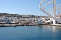The Port of Mykonos from onboard our boat to Delos