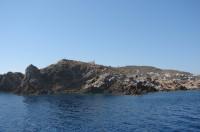 Sailing past Agios Georgios islet