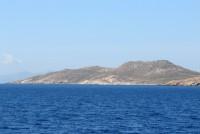 Delos and, behind it, the mountains of Naxos island
