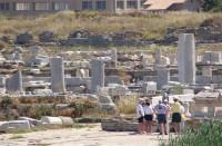 Delos Archaeological Site: Standing on the mole