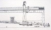 Delos Archaeological Site: Drawing of the southern part of the Oikos of the Naxians, with the Colossus