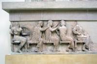 East side of the frieze of the Siphnian treasury (525 B.C.) Assembly of the gods.