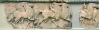 The south frieze of the Siphnian treasury (525 B.C.) Equestrian procession (Please scroll to see it all!)