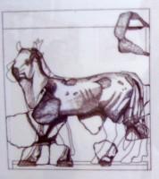 The Athenian treasury metopes: Episode from Heracles’ seizure of Geryon’s cattle (Drawing)