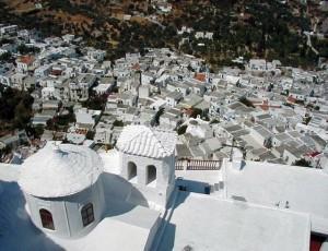 Skyros Town as seen from top of Castle