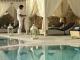 Mykonos Grand Pool Cabanas with sheer sheet fabrics