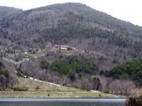 Feneos: Ag. Georgios Monastery from across Doxa Lake