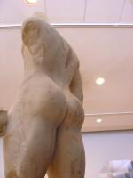 Akr 665. Marble Statue of a Kouros (Left Back Side)