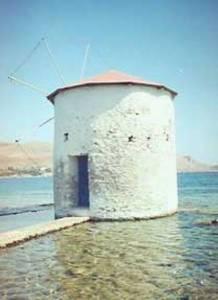 Leros Windmill in the Sea