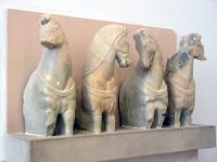 Akr 575-576. 678-580. 320. Foreparts of four horses from a chariot group