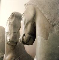 Akr 575-576. 678-580. 320. Foreparts of four horses from a chariot group (Detail)