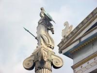 The Academy: Athena Statue Under the Protection of the Pediment Griffin of the Main Building