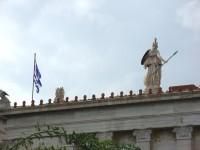 The Academy: Back View with the Athena Statue over the Roof