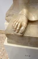 Akr 618.  Statue of an enthroned goddess (Foot Detail)