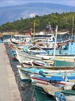 Galaxidi Port: Fishing Boats Lined Up Along The Quay